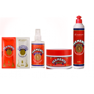 Kit Fermento Capilar Shampoo 200ml+Mascara 250g+Leave in 200ml+Sache40 ml